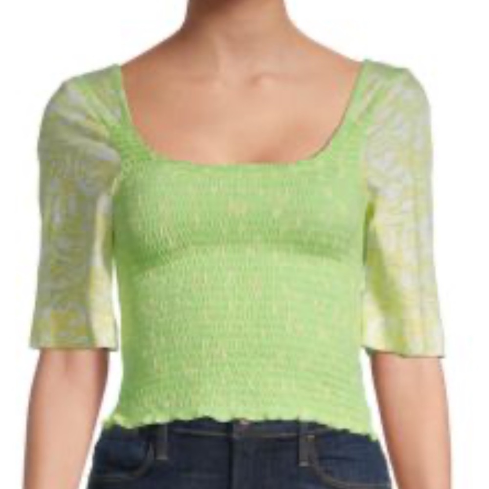 NWT $78 Free People Marigold Smocked Top